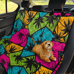 Colorful Palm Tree Pattern Print Pet Car Back Seat Cover