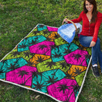 Colorful Palm Tree Pattern Print Quilt
