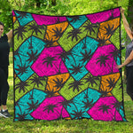 Colorful Palm Tree Pattern Print Quilt