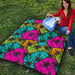 Colorful Palm Tree Pattern Print Quilt