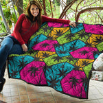 Colorful Palm Tree Pattern Print Quilt