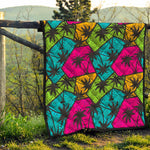 Colorful Palm Tree Pattern Print Quilt