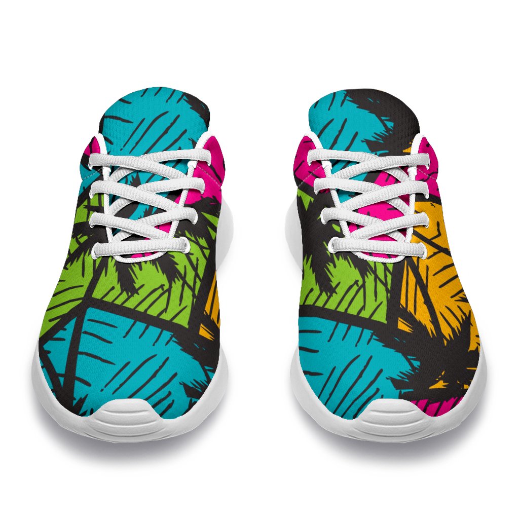 Colorful Palm Tree Pattern Print Sport Shoes GearFrost