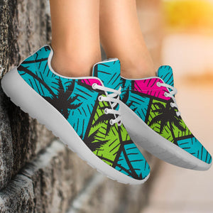 Colorful Palm Tree Pattern Print Sport Shoes GearFrost