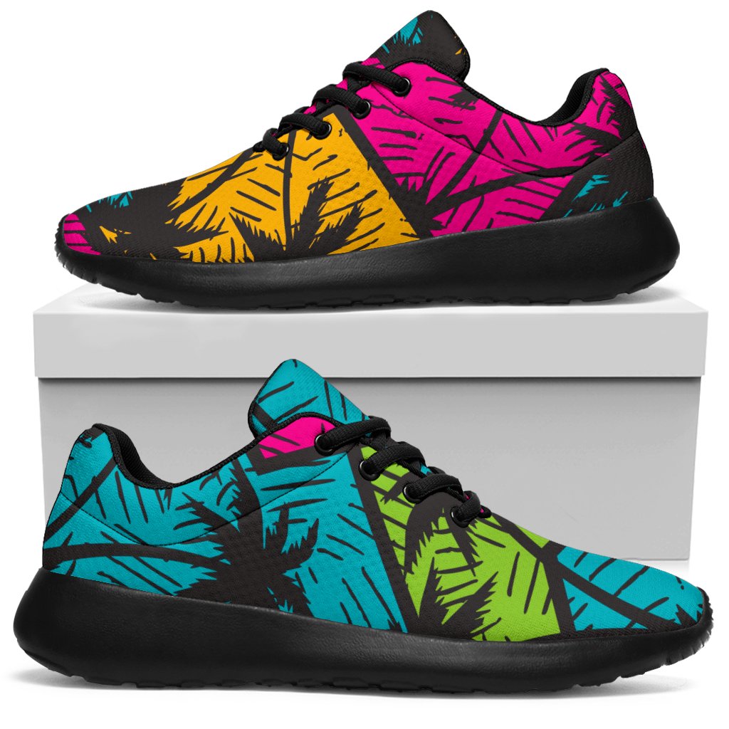 Colorful Palm Tree Pattern Print Sport Shoes GearFrost