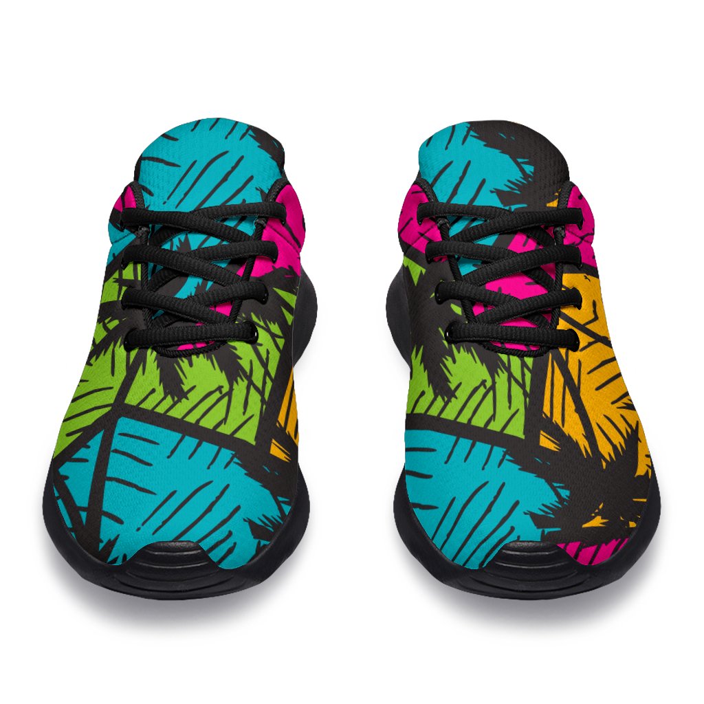 Colorful Palm Tree Pattern Print Sport Shoes GearFrost