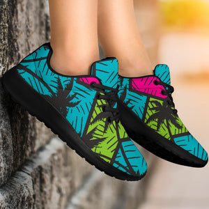 Colorful Palm Tree Pattern Print Sport Shoes GearFrost