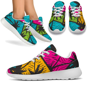 Colorful Palm Tree Pattern Print Sport Shoes GearFrost