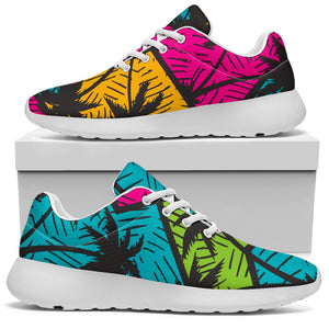 Colorful Palm Tree Pattern Print Sport Shoes GearFrost