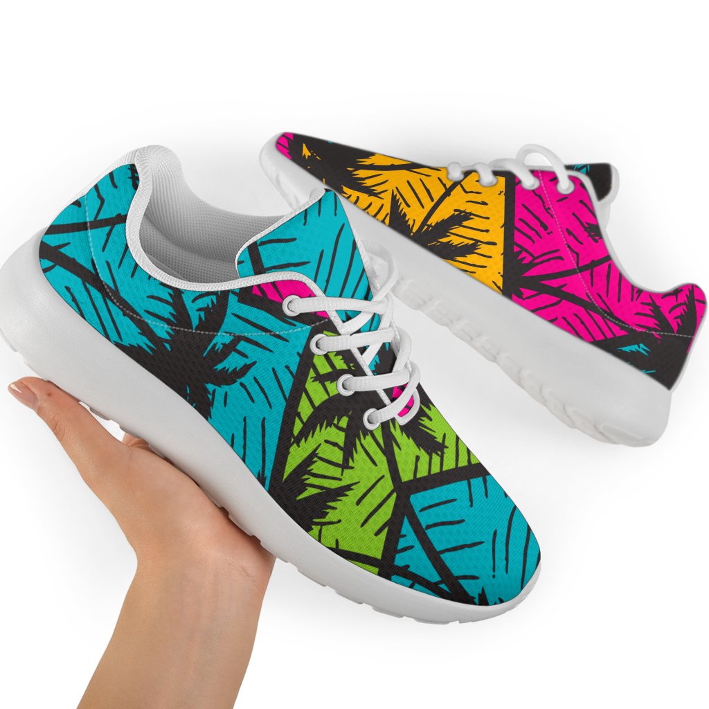 Colorful Palm Tree Pattern Print Sport Shoes GearFrost