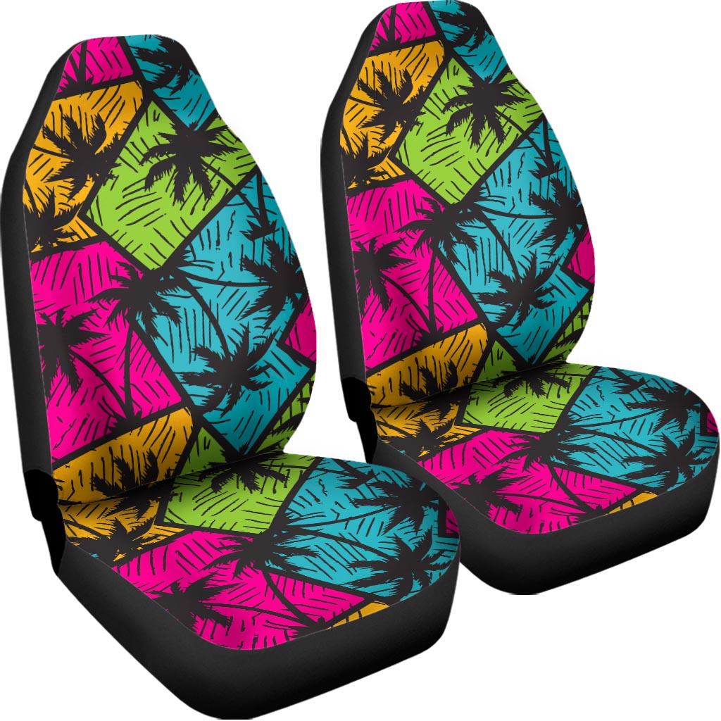 Colorful Palm Tree Pattern Print Universal Fit Car Seat Covers