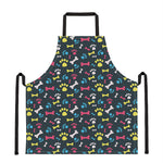 Colorful Paw And Bone Pattern Print Apron