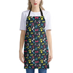 Colorful Paw And Bone Pattern Print Apron