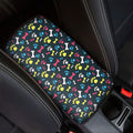 Colorful Paw And Bone Pattern Print Car Center Console Cover