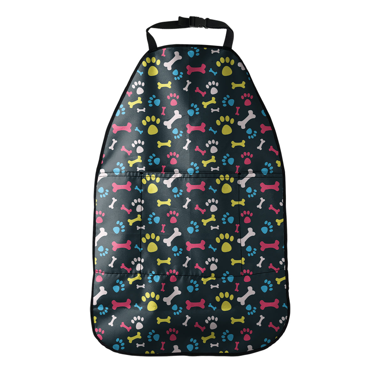 Colorful Paw And Bone Pattern Print Car Seat Organizers