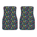 Colorful Paw And Bone Pattern Print Front Car Floor Mats