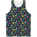 Colorful Paw And Bone Pattern Print Men's Tank Top