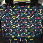 Colorful Paw And Bone Pattern Print Pet Car Back Seat Cover