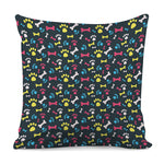 Colorful Paw And Bone Pattern Print Pillow Cover