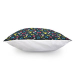 Colorful Paw And Bone Pattern Print Pillow Cover