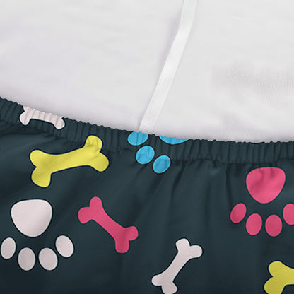 Colorful Paw And Bone Pattern Print Sofa Cover
