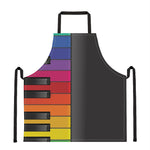 Colorful Piano Keyboard Print Apron