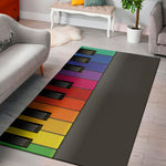 Colorful Piano Keyboard Print Area Rug