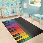 Colorful Piano Keyboard Print Area Rug