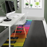 Colorful Piano Keyboard Print Area Rug