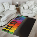 Colorful Piano Keyboard Print Area Rug