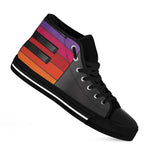 Colorful Piano Keyboard Print Black High Top Shoes
