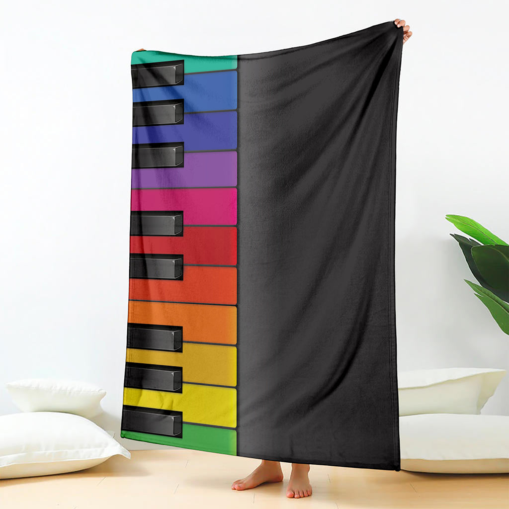 Colorful Piano Keyboard Print Blanket