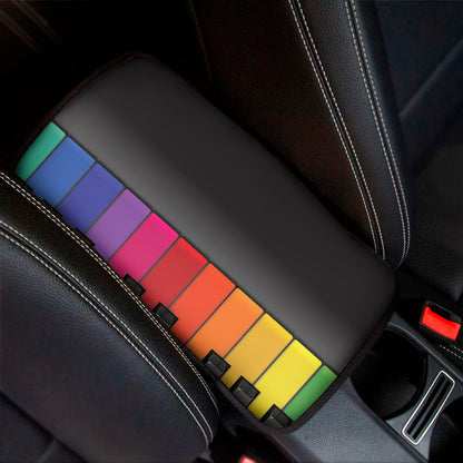 Colorful Piano Keyboard Print Car Center Console Cover