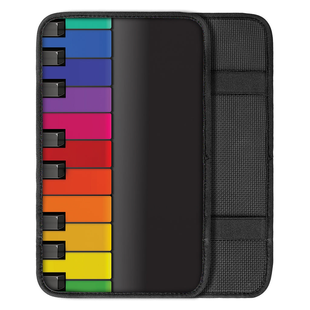 Colorful Piano Keyboard Print Car Center Console Cover