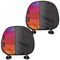 Colorful Piano Keyboard Print Car Headrest Covers