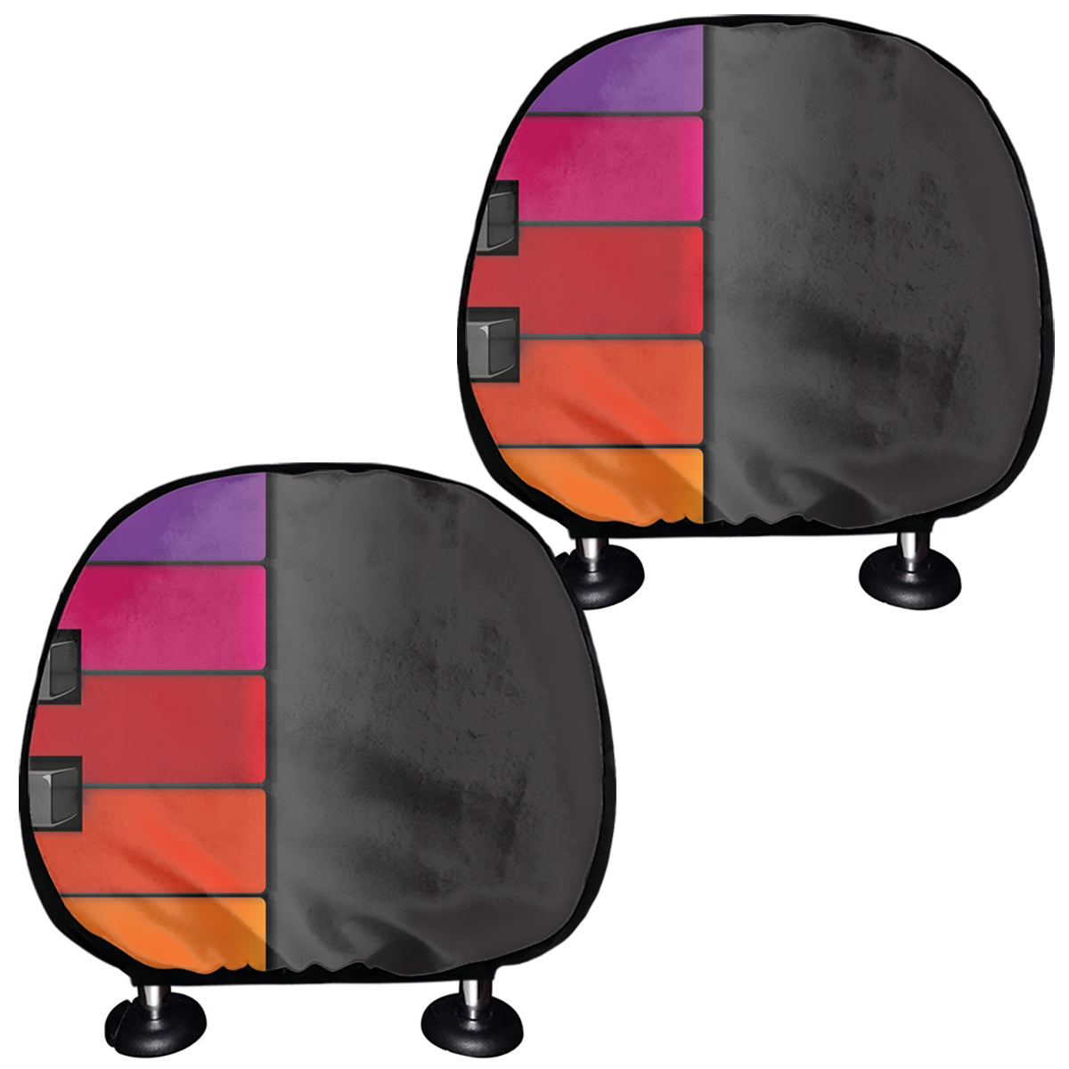 Colorful Piano Keyboard Print Car Headrest Covers