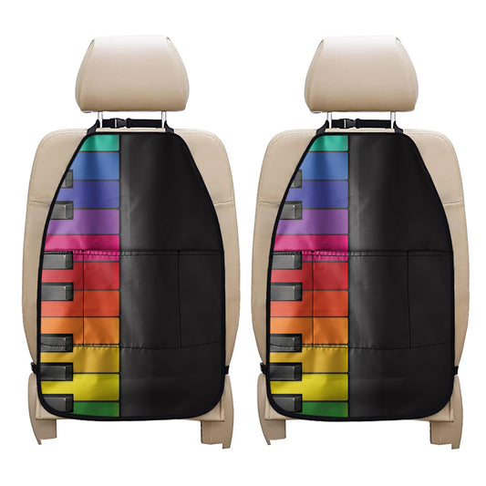 Colorful Piano Keyboard Print Car Seat Organizers