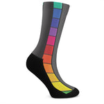 Colorful Piano Keyboard Print Crew Socks