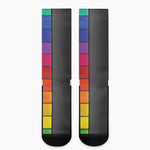 Colorful Piano Keyboard Print Crew Socks