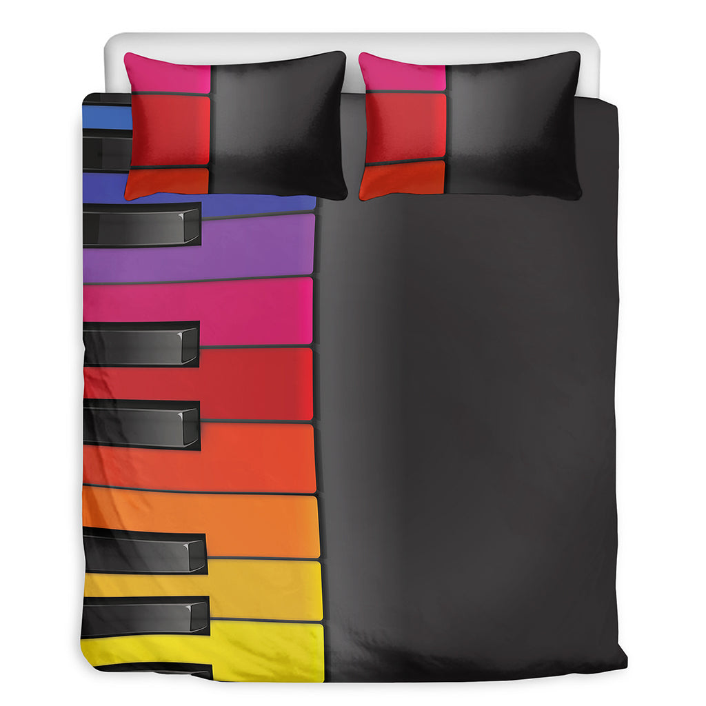 Colorful Piano Keyboard Print Duvet Cover Bedding Set
