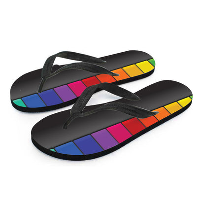 Colorful Piano Keyboard Print Flip Flops