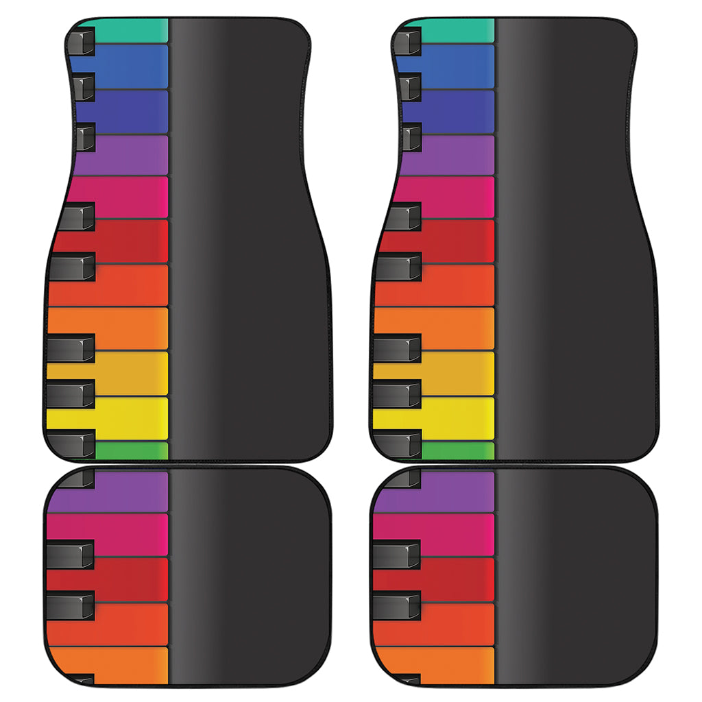 Colorful Piano Keyboard Print Front and Back Car Floor Mats