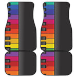 Colorful Piano Keyboard Print Front and Back Car Floor Mats