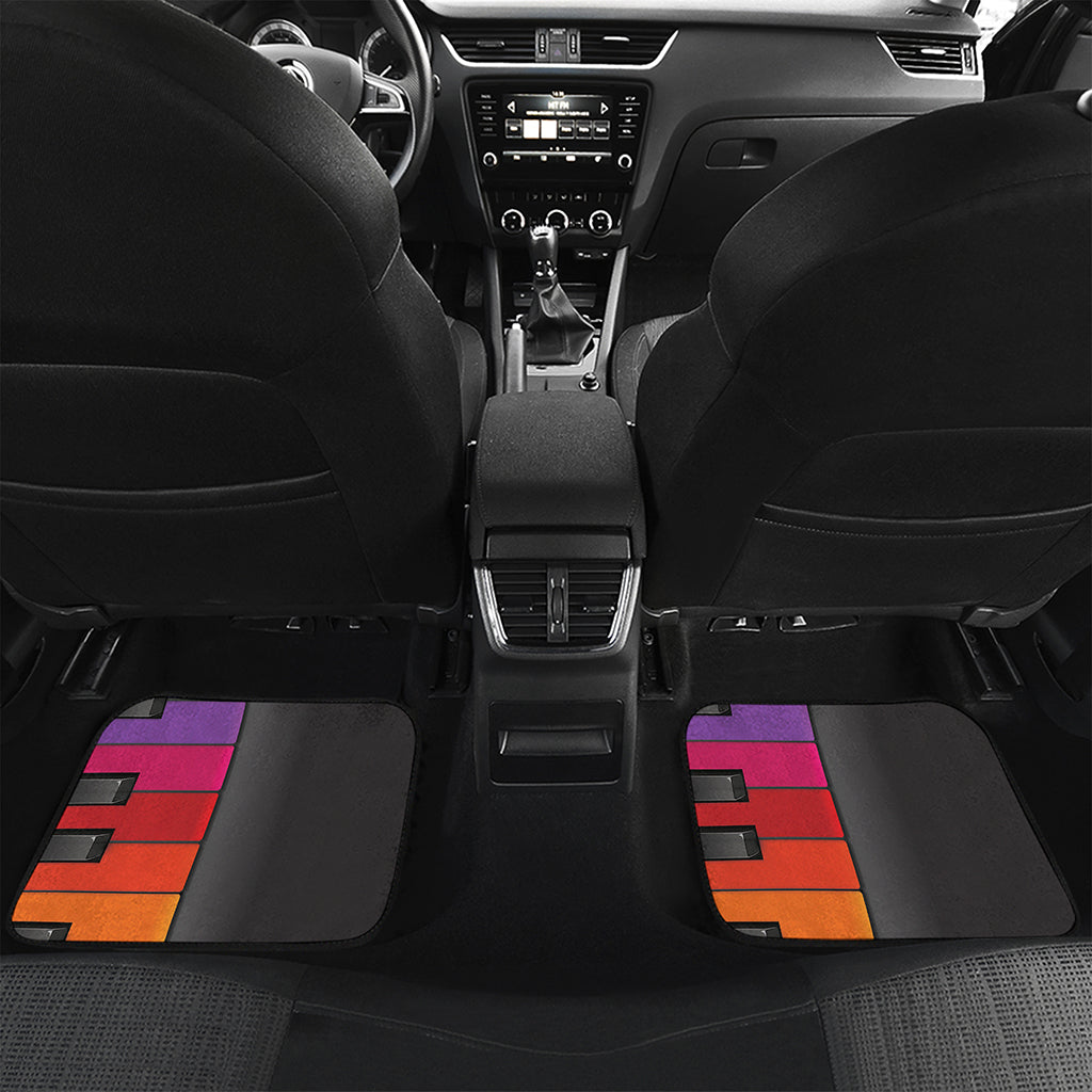 Colorful Piano Keyboard Print Front and Back Car Floor Mats