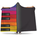 Colorful Piano Keyboard Print Hooded Blanket