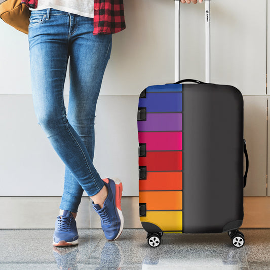 Colorful Piano Keyboard Print Luggage Cover