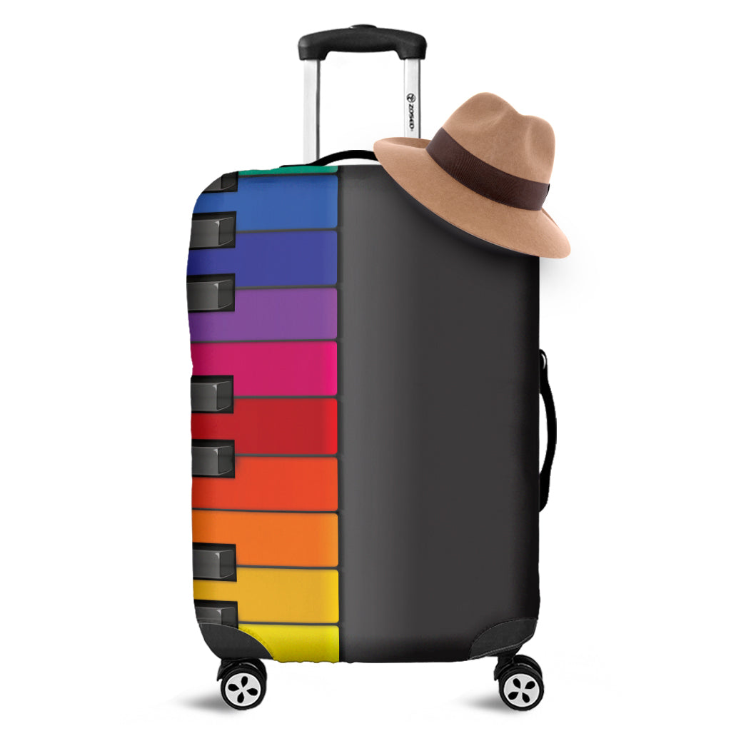 Colorful Piano Keyboard Print Luggage Cover
