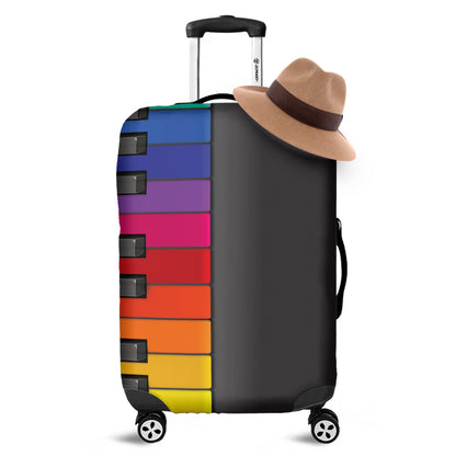 Colorful Piano Keyboard Print Luggage Cover