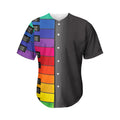 Colorful Piano Keyboard Print Men's Baseball Jersey