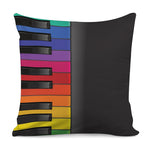 Colorful Piano Keyboard Print Pillow Cover
